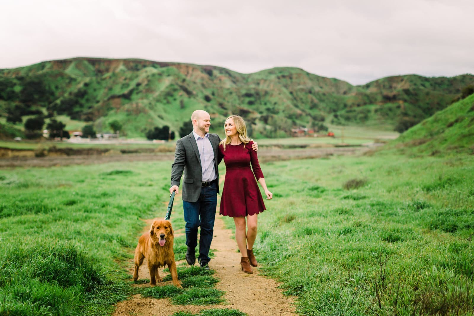 rainy redlands engagement