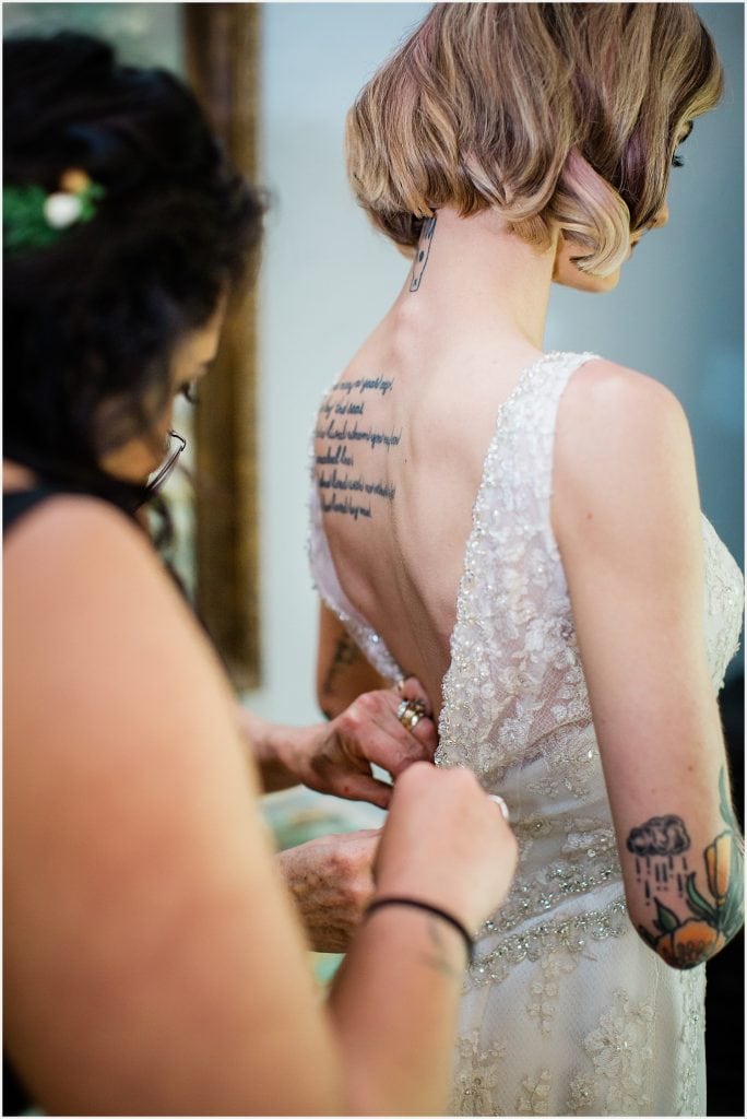 Black Bear Inn Forest Mountain Wedding Arnold Tattooed Bride