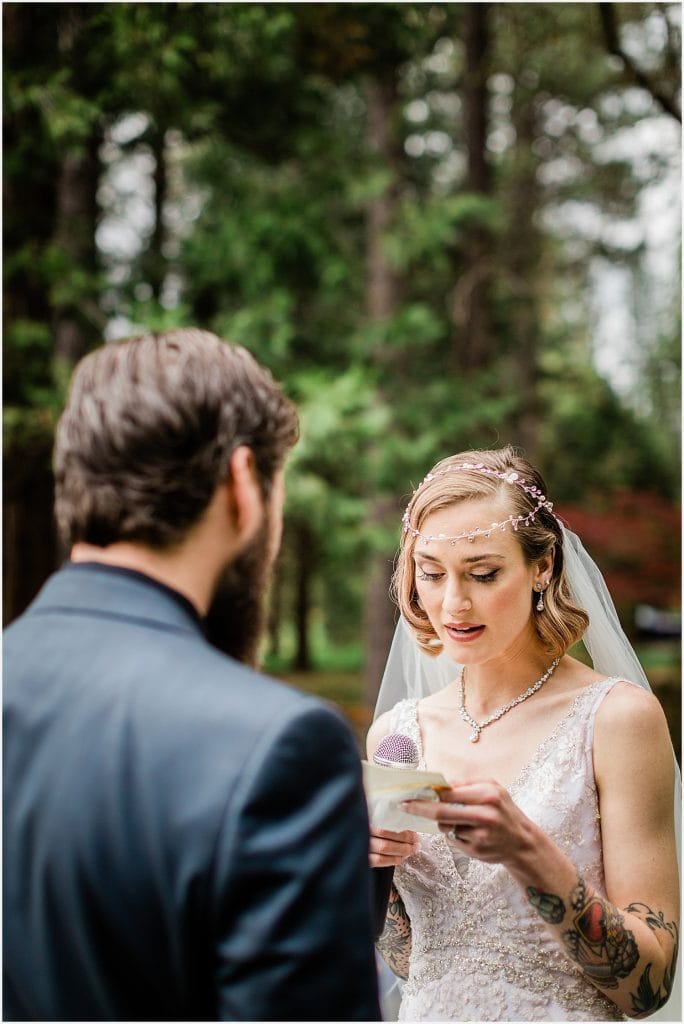 Black Bear Inn Forest Mountain Wedding Arnold Tattooed Bride