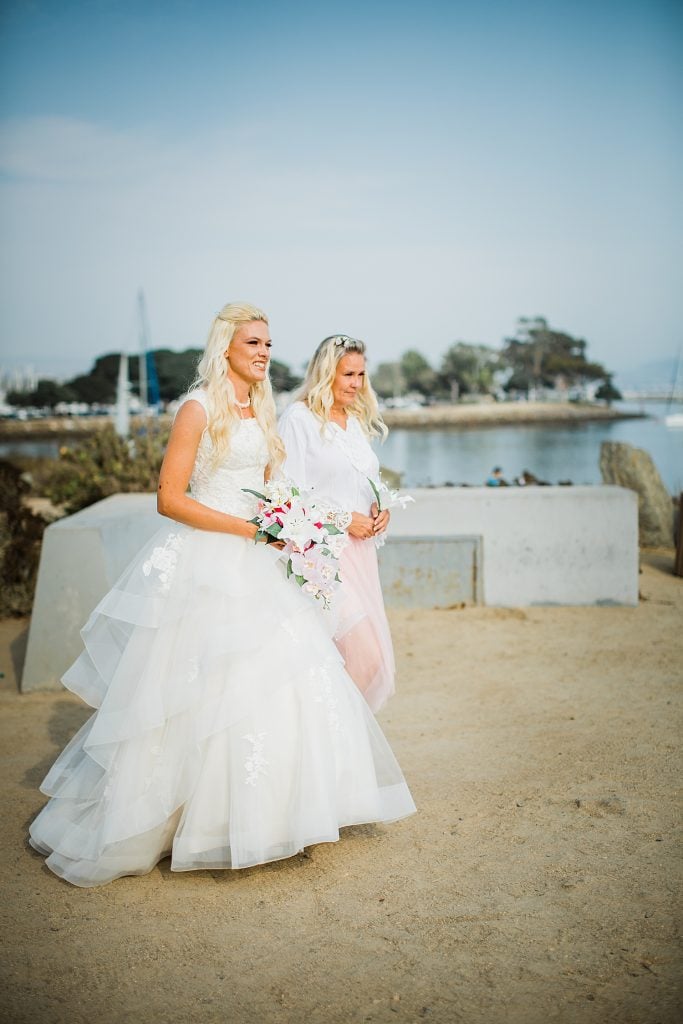 bride walking up the aisle