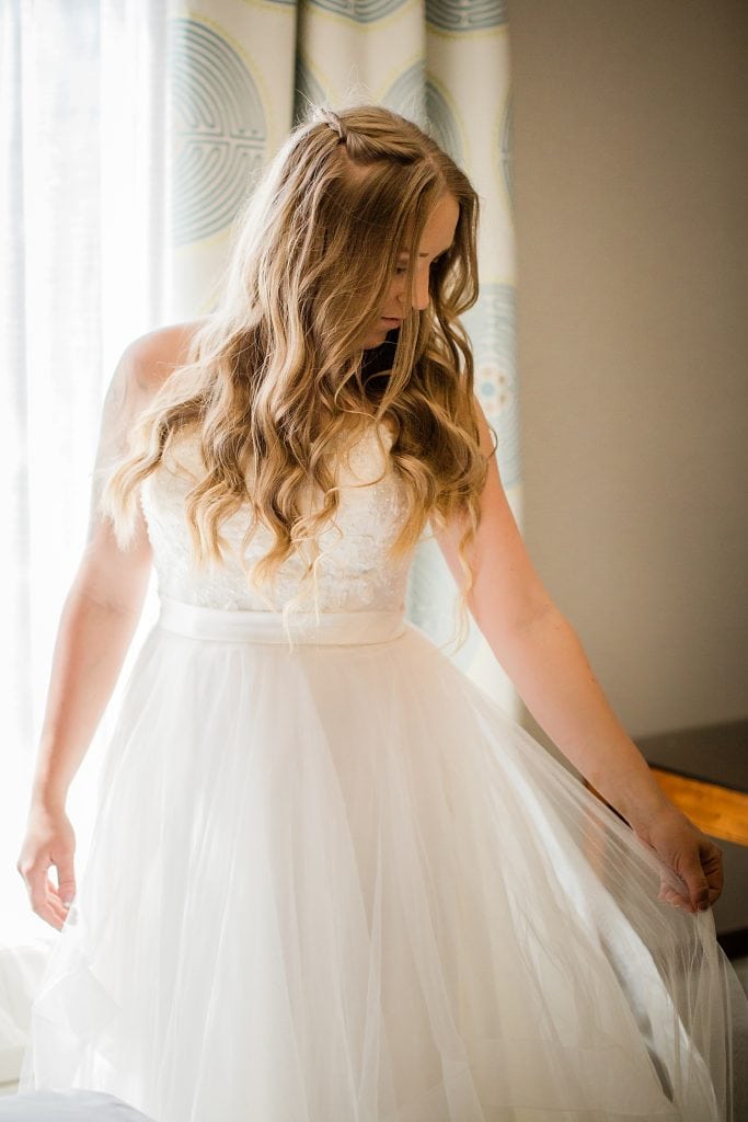 wedding Dress bride getting ready Orange County wedding