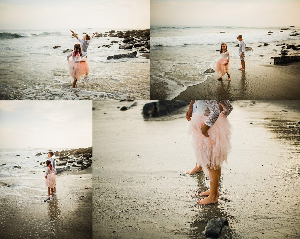 kids playing at the beach