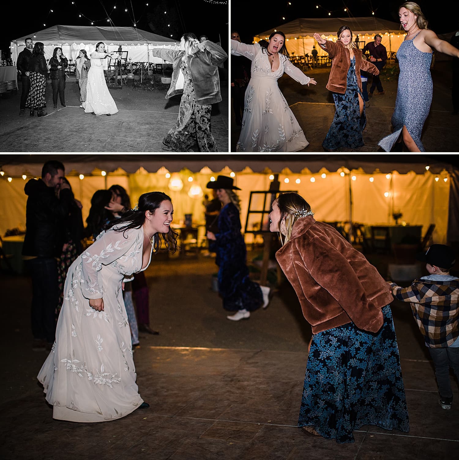 Sisters dancing at a wedding