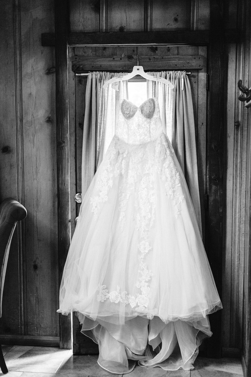 wedding dress at pine rose cabins