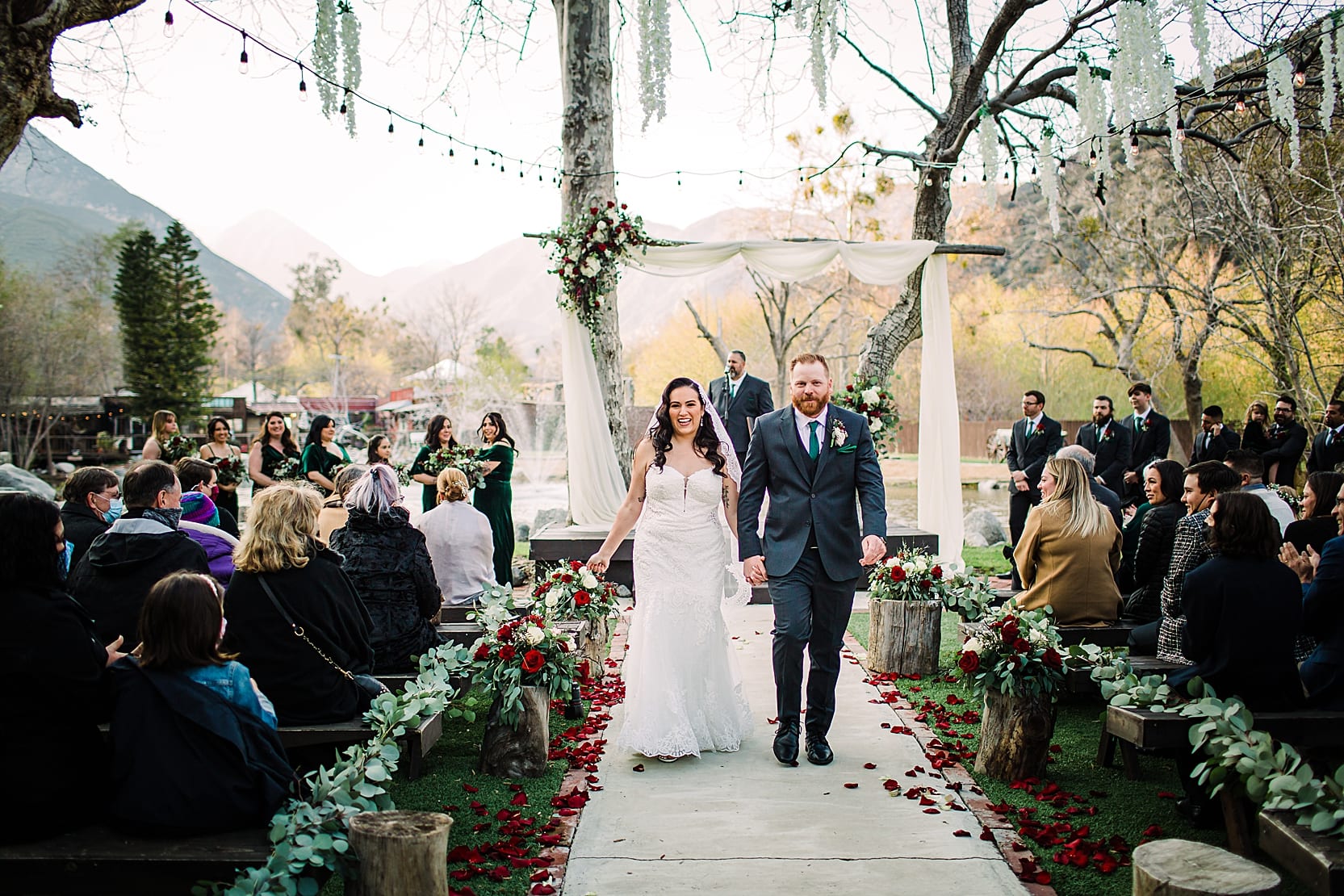 Wedding ceremony at hidden acres