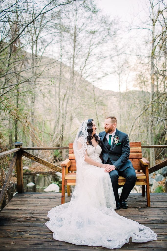 Bride and groom hidden acres Lytle Creek wedding