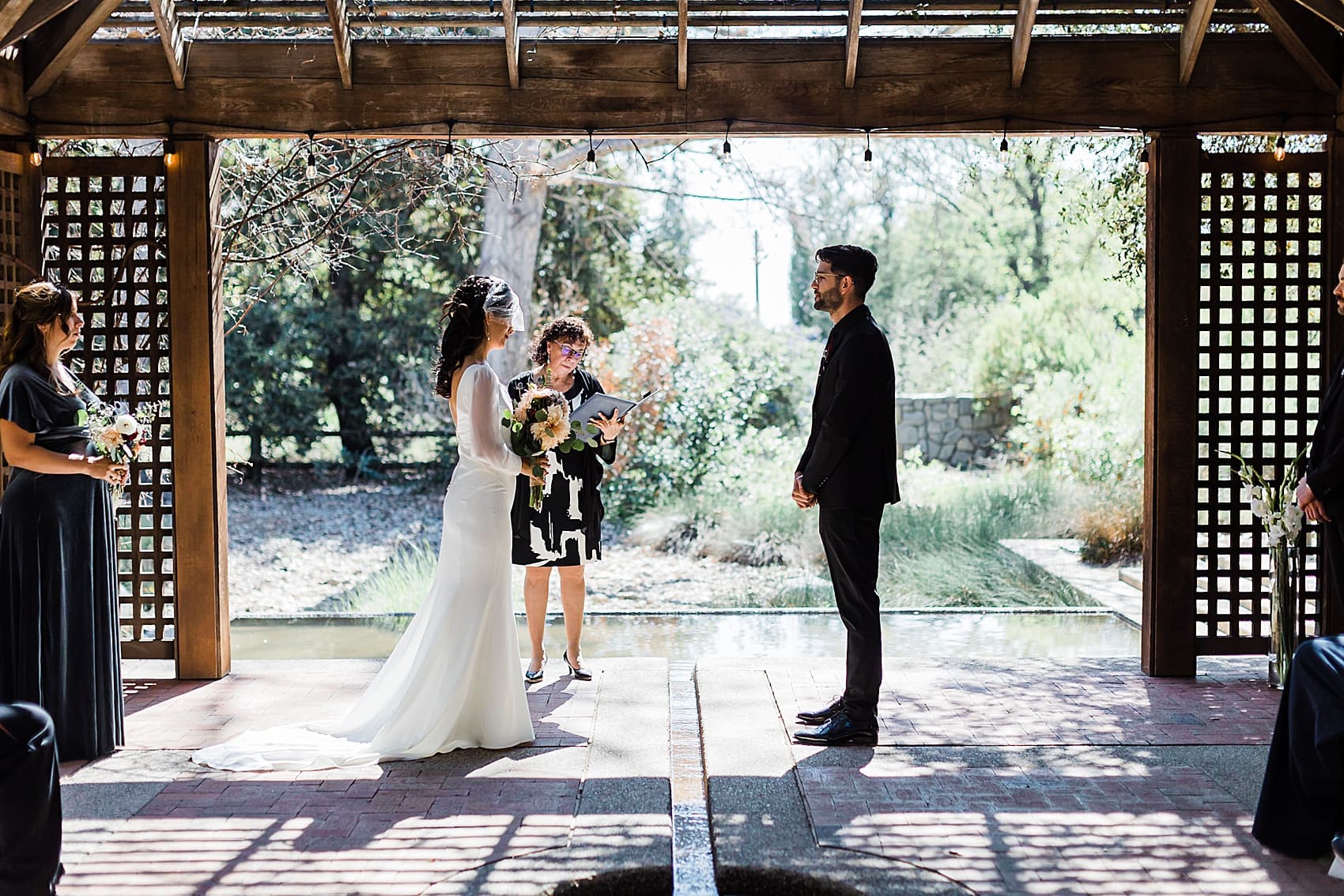 Wedding Vows at Botanical Garden wedding in Claremont