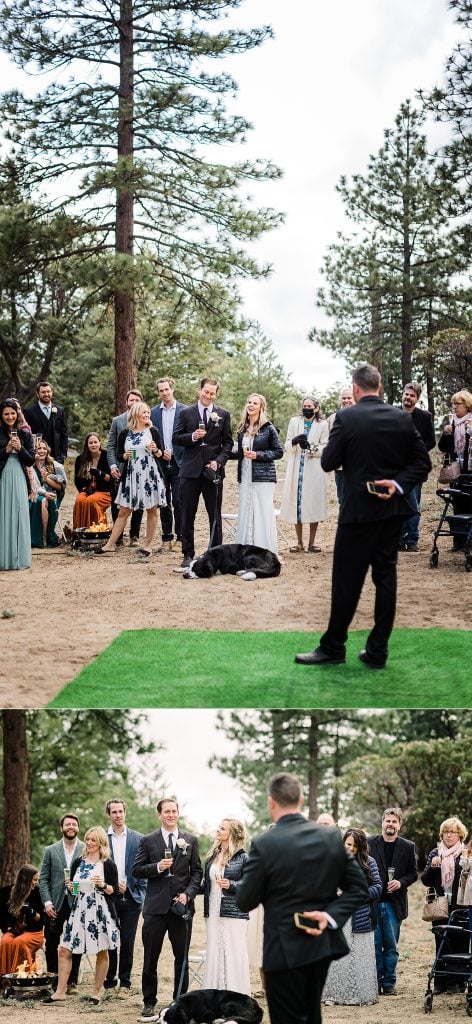 Champagne toasts Idyllwild reception