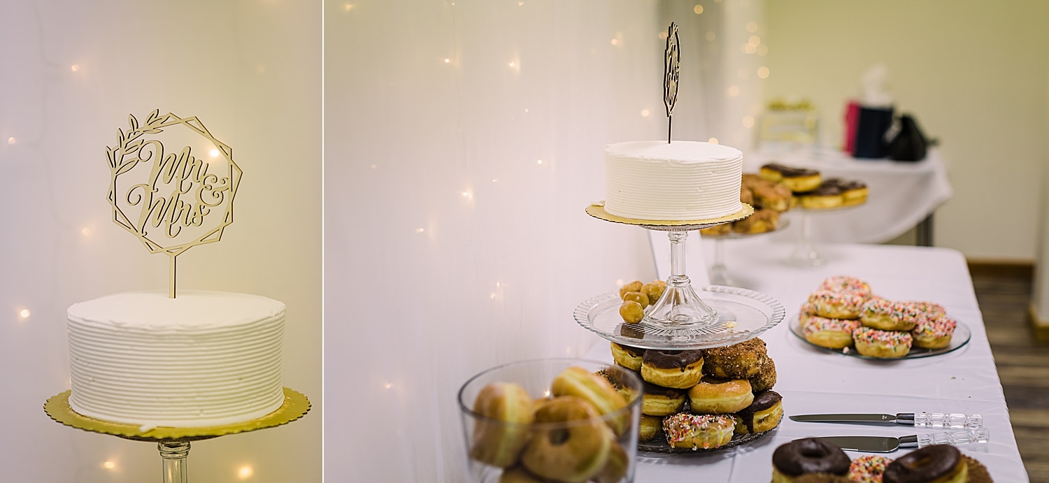 Cake and desert table wedding reception