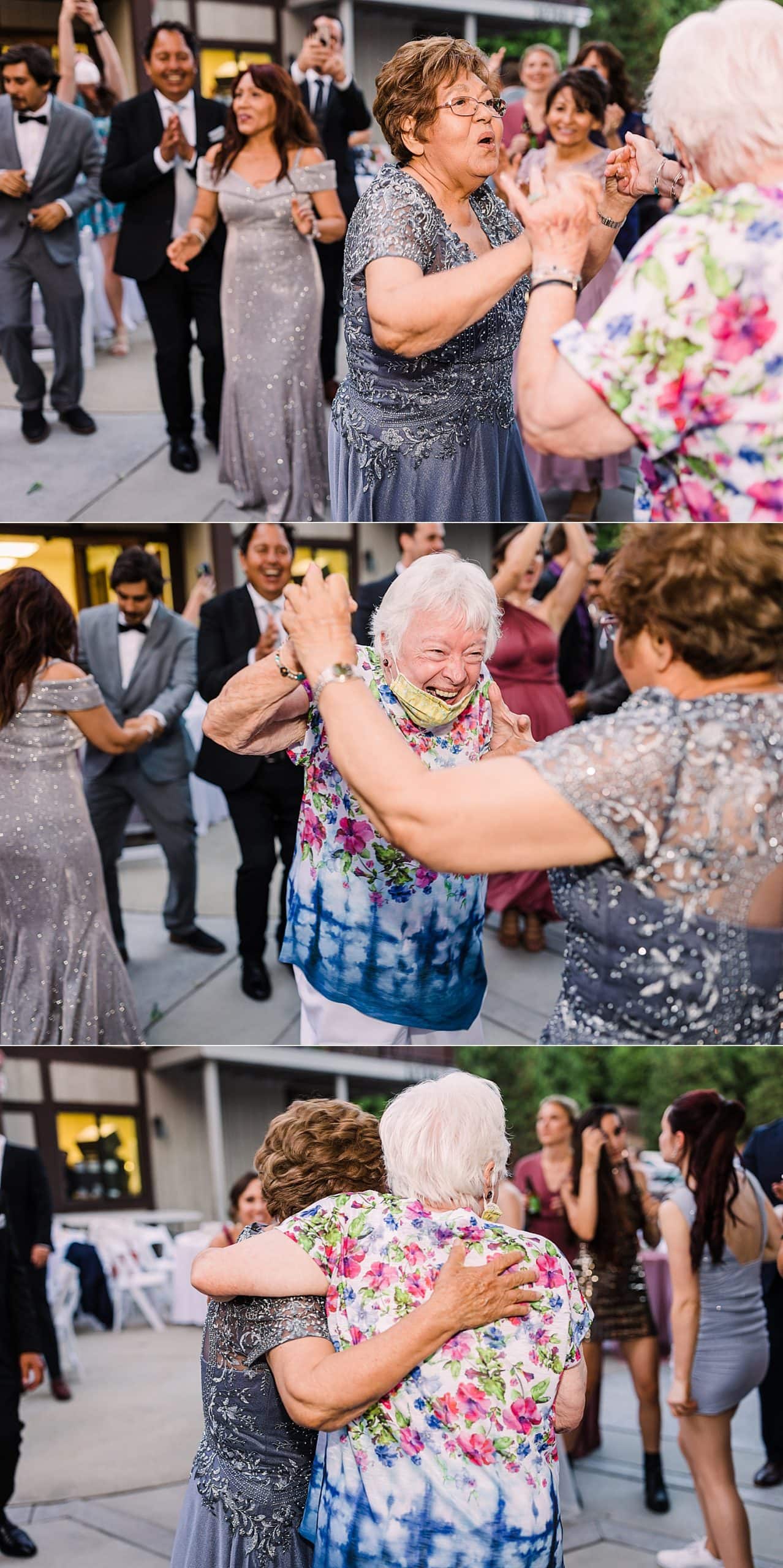 Grandmas dancing at wedding