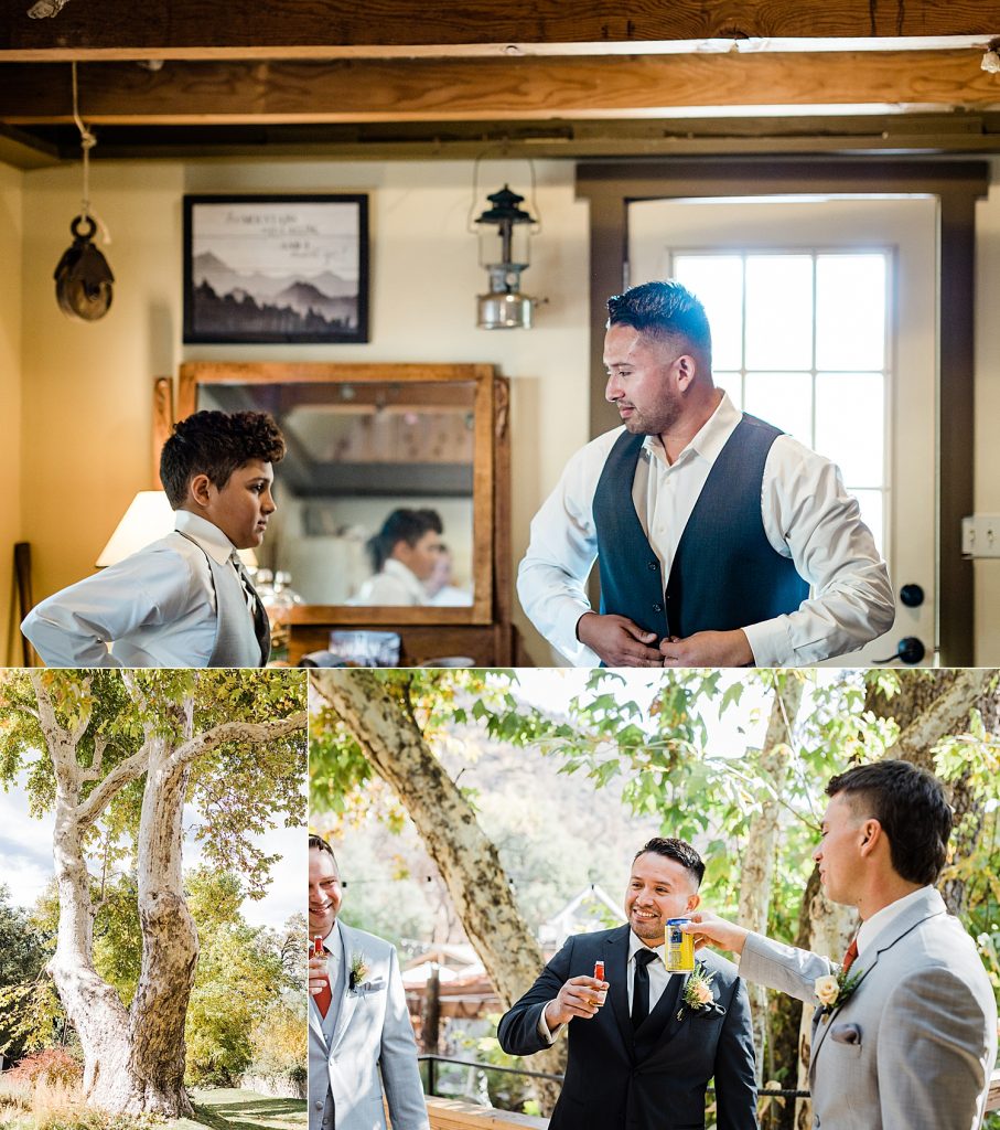 Groom getting ready