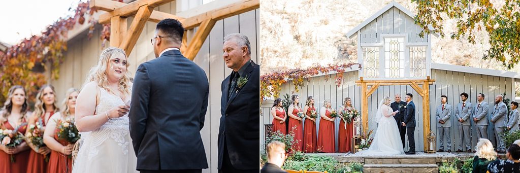 Fall wedding at the homestead in oak glen