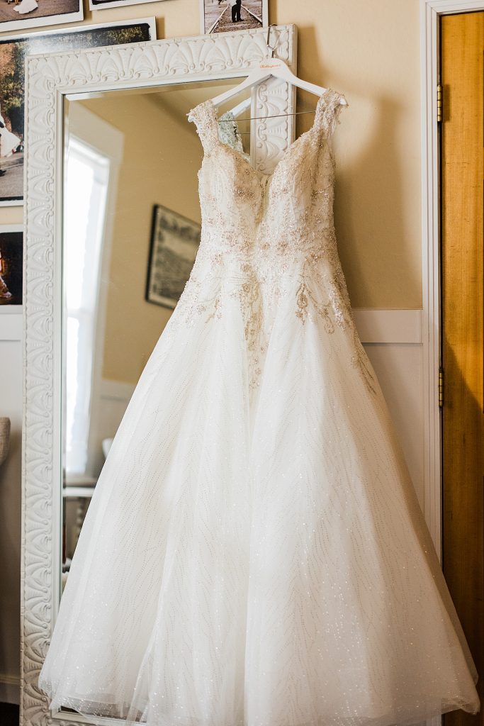 Wedding dress at the Mitten building