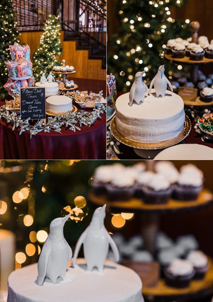 Christmas wedding mitten building cake