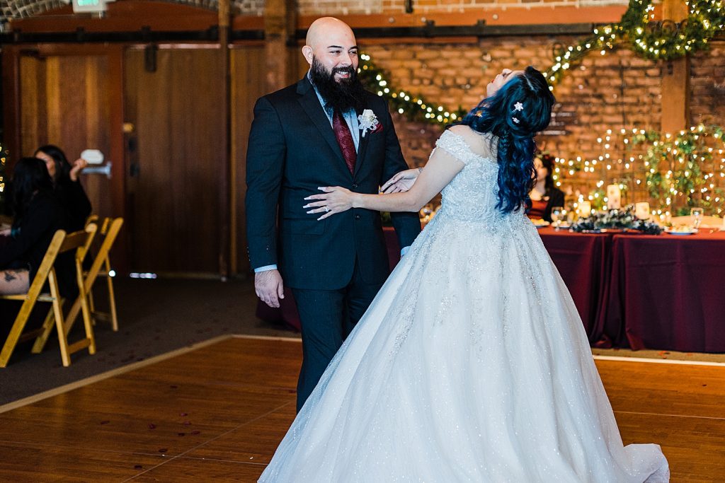 Bride laughing