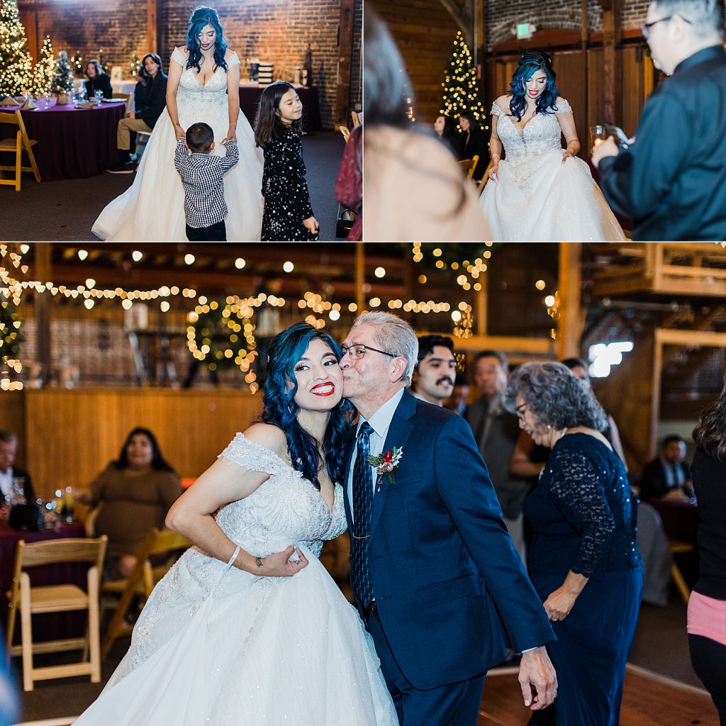 Bride dancing with guests