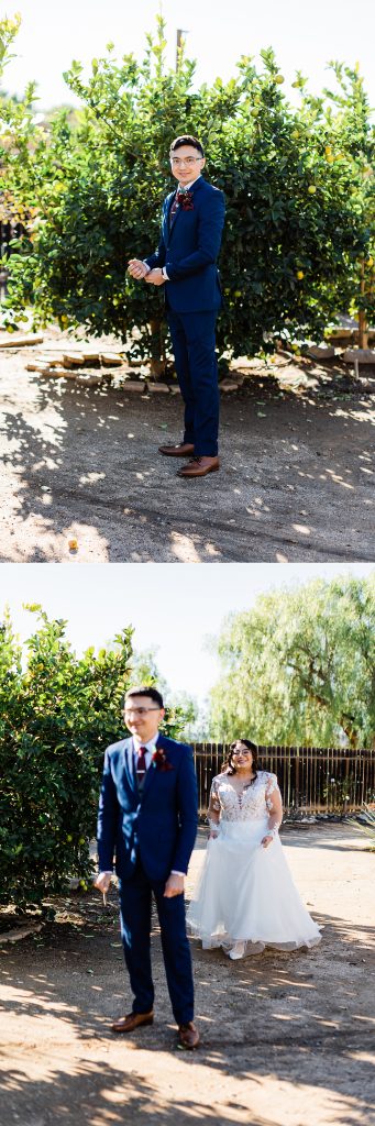 First look ranch wedding