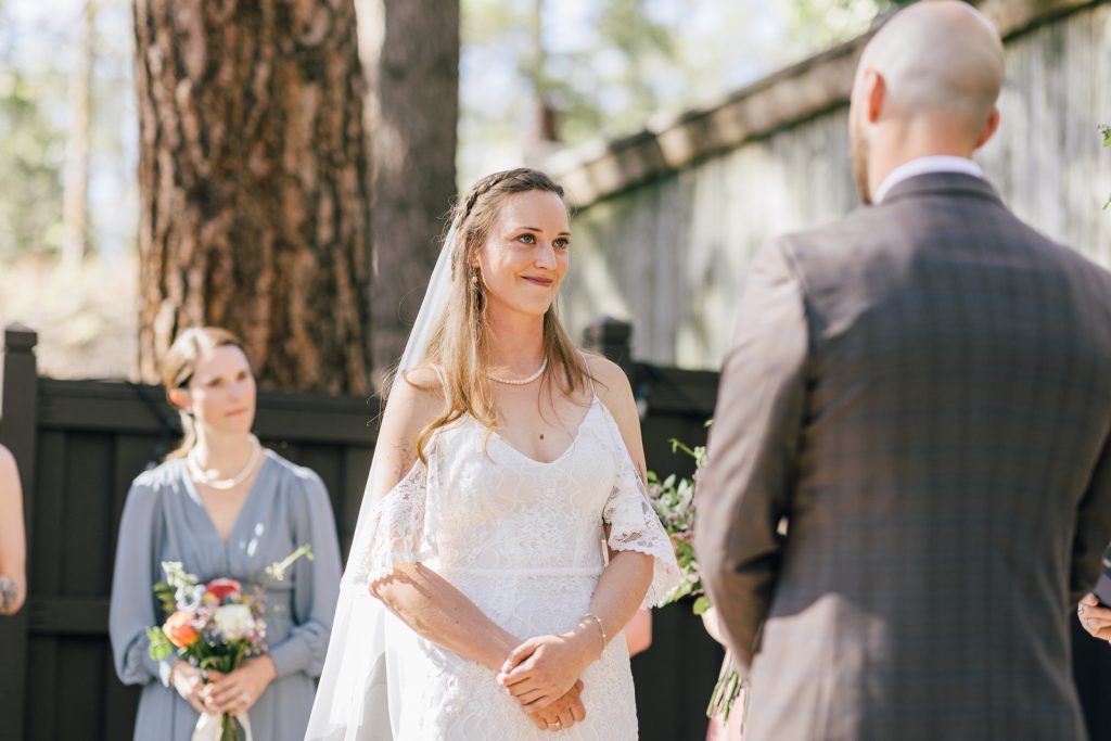 bride at Idyllwild wedding