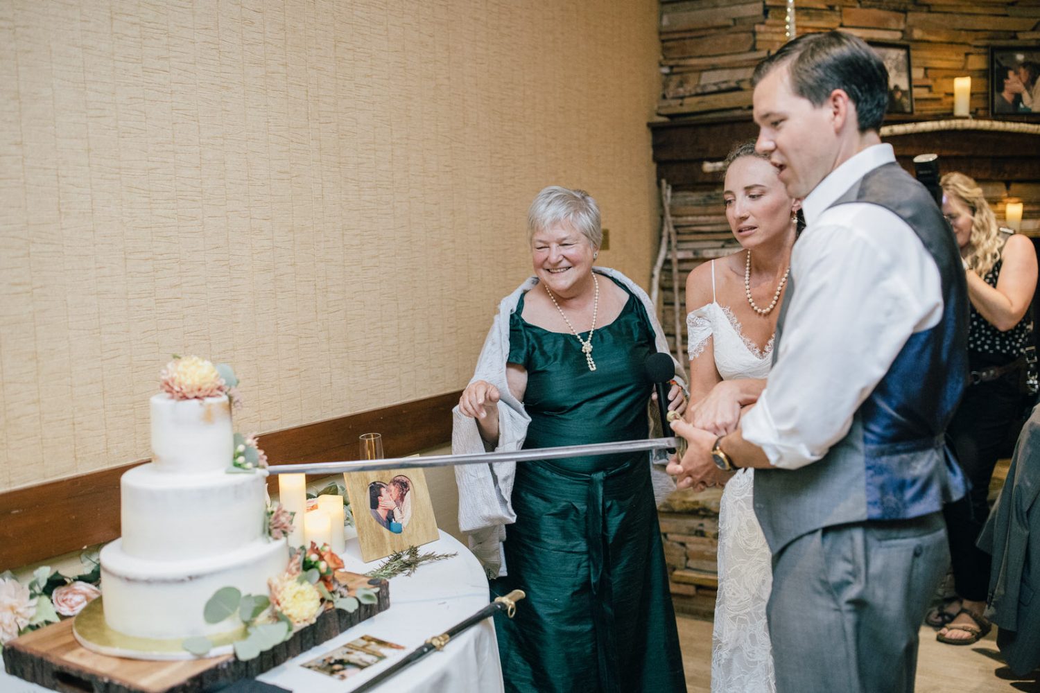 cake cutting with a sword