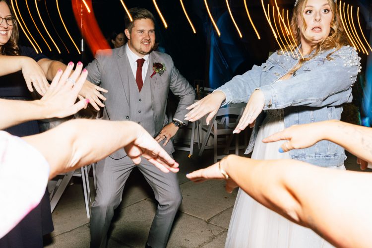 bride and groom dancing at hidden oaks retreat wedding