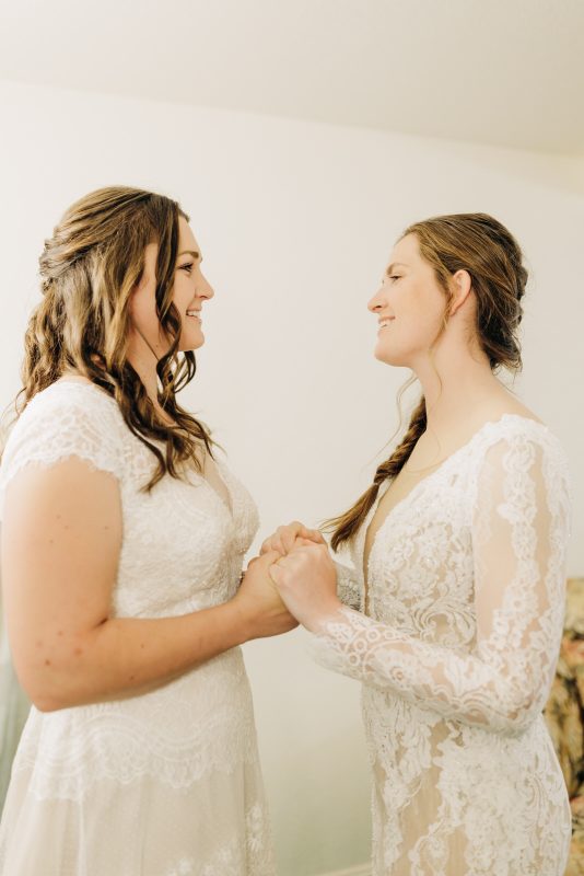 first look with brides