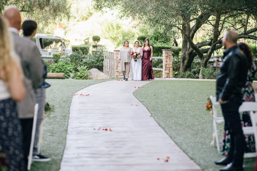 bride walking up the aisle