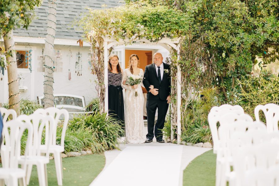 bride walking up aisle