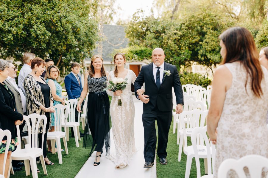 bride walking up the aisle