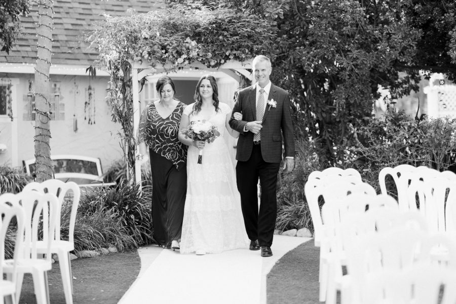 bride walking up the aisle