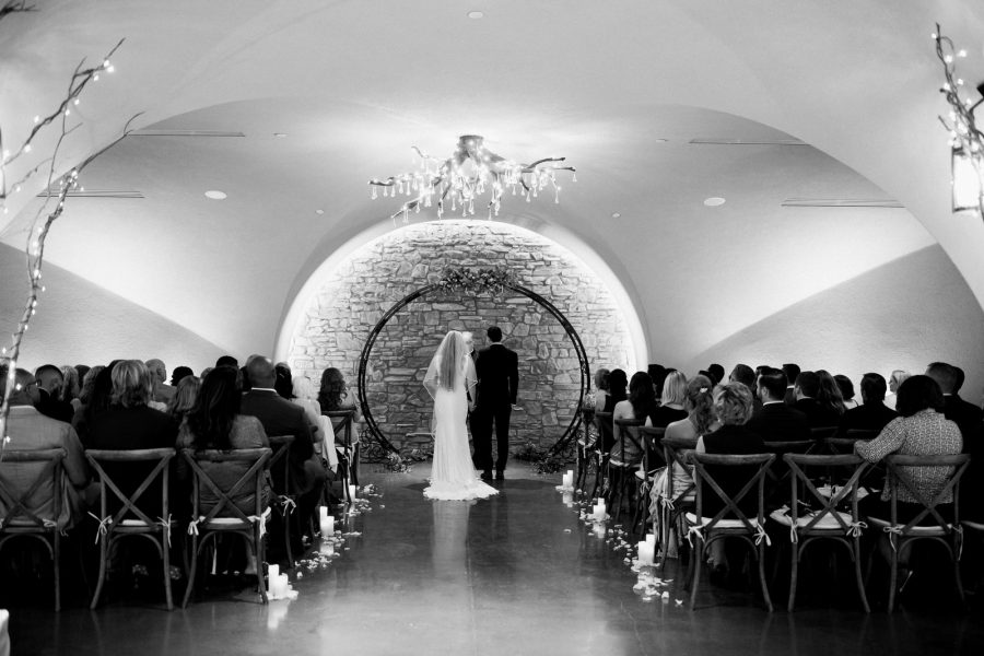 Wedding Ceremony in Vienza cave at Europa Village Wineries