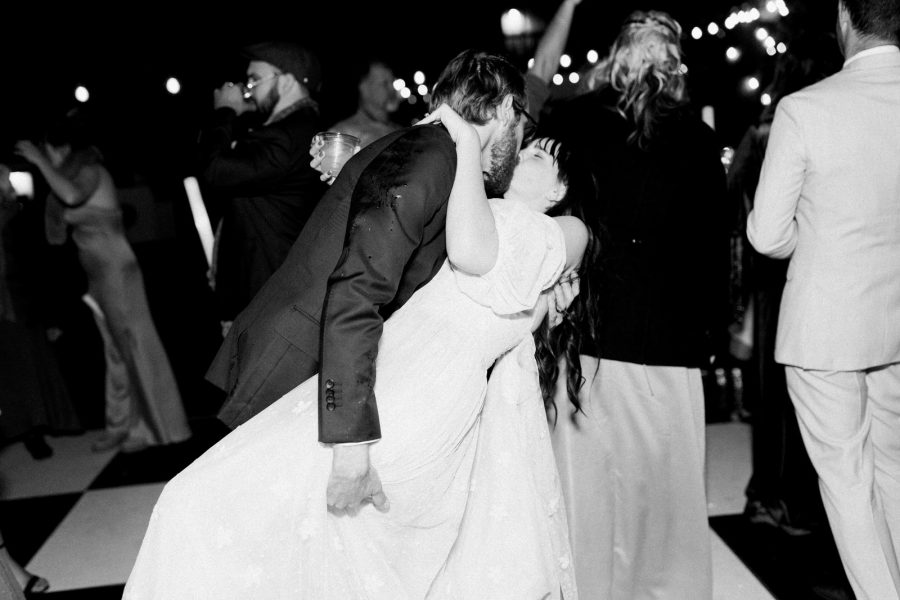 bride and groom dancing at wedding