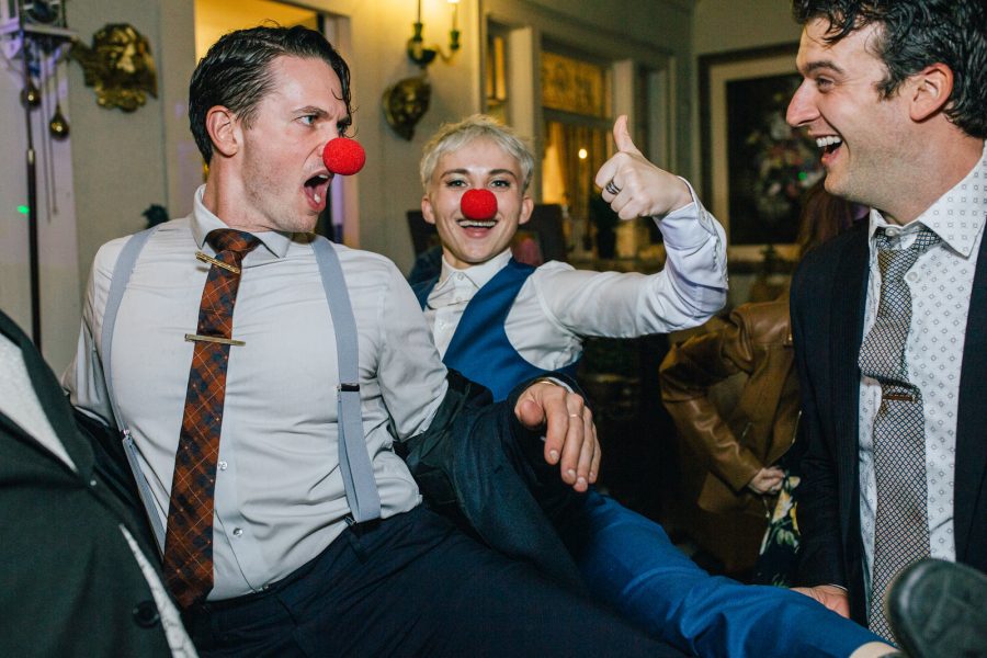 Clowns at a wedding