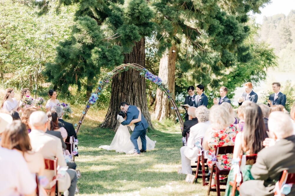 First kiss San Moritz Lodge wedding