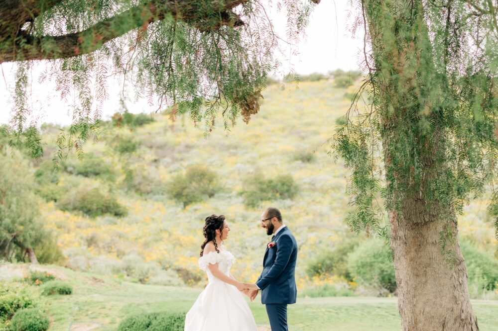 Black and gold spring wedding