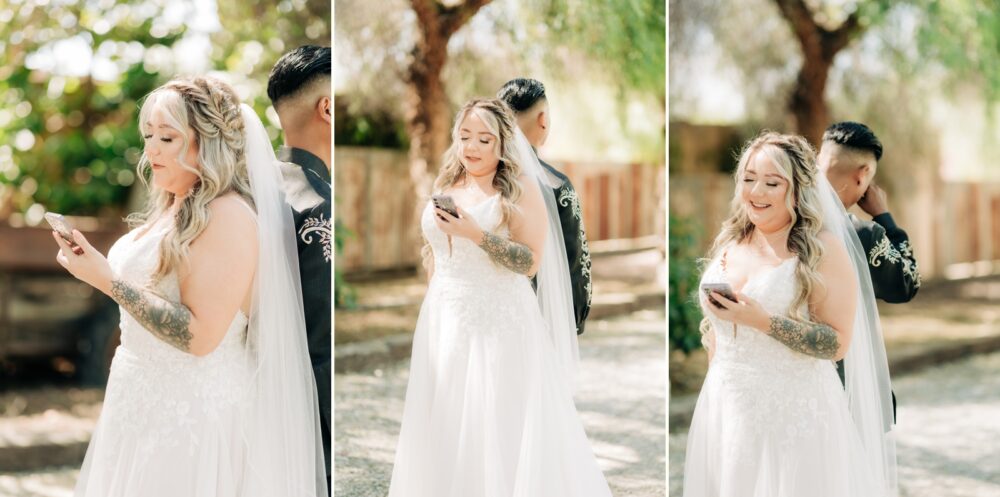 Private vows at the pond at Casey orchard spring wedding