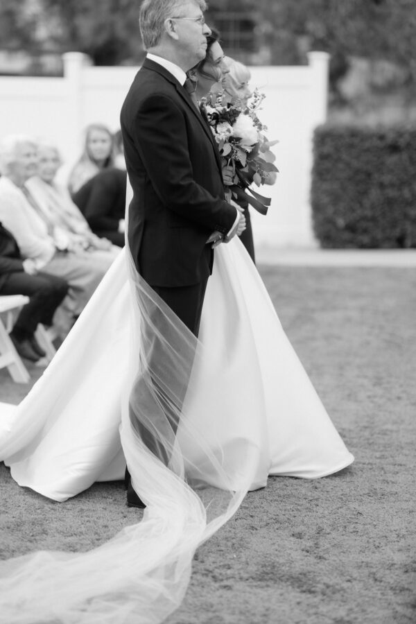 bride at Black and gold spring wedding