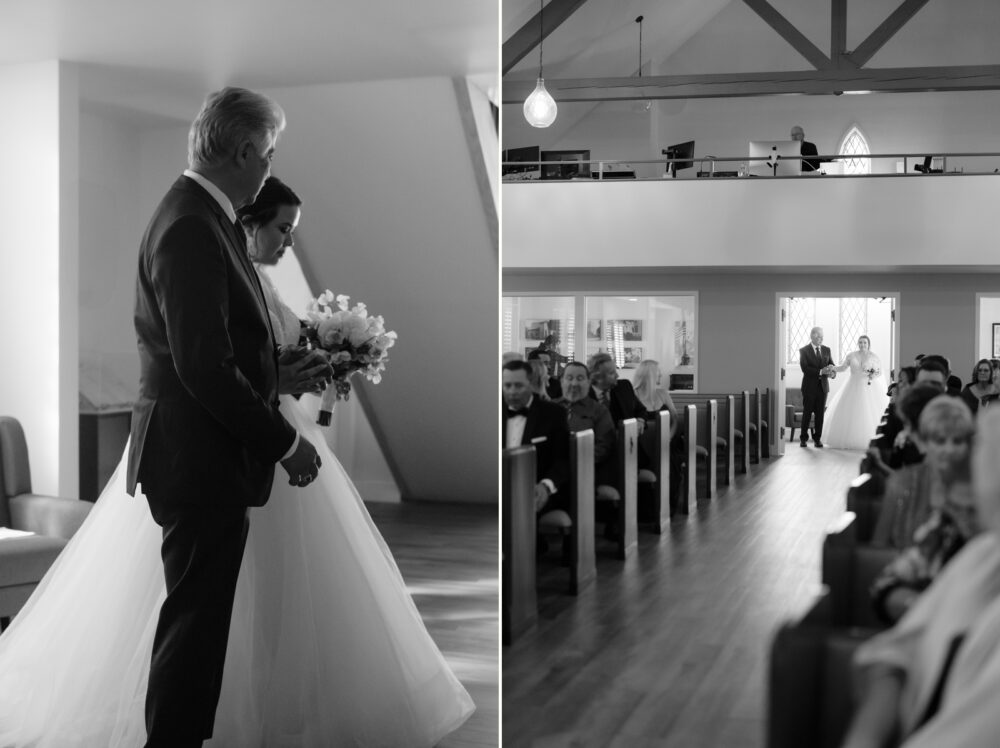 Walking down the aisle at Covina church