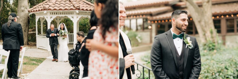 bride walking up aisle