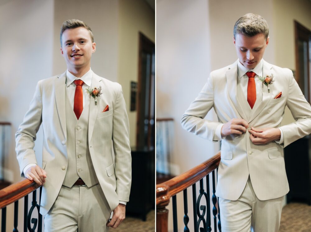 Groom getting ready