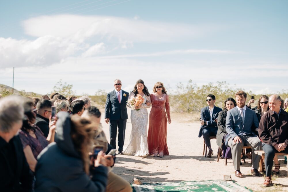 bride walking up the aisle 