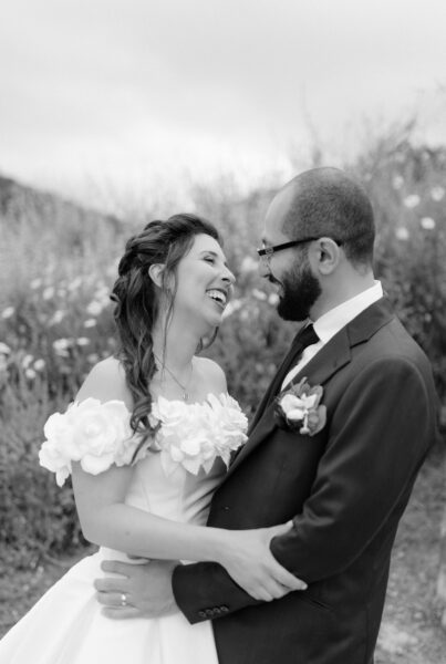 Black and gold spring wedding