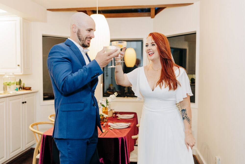 toast at Idyllwild elopement