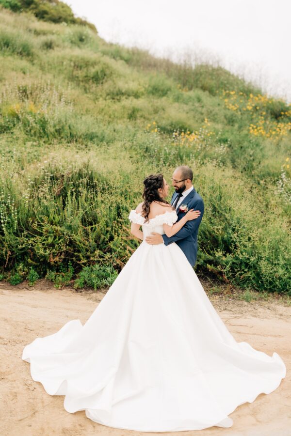 Black and gold spring wedding