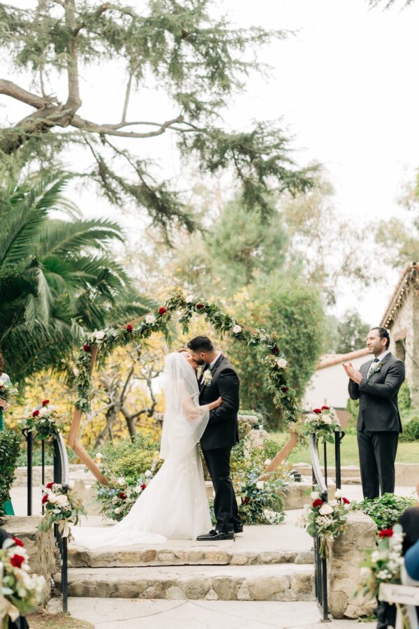first kiss Hidden Oaks Rancho Cucamonga Wedding