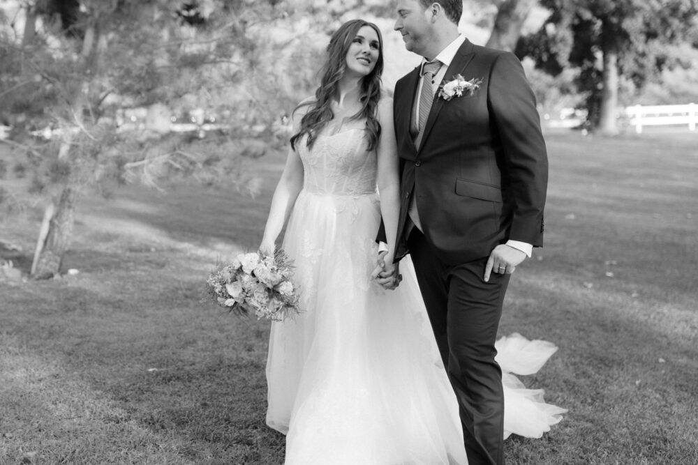 Bride and groom at Coto valley country club wedding