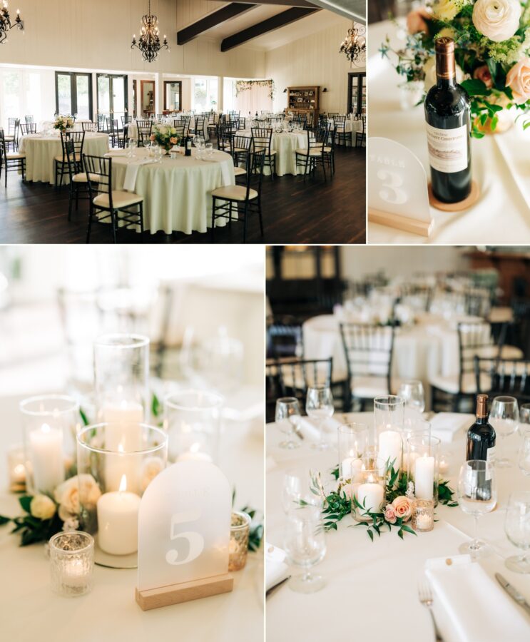 Reception details at Fall wedding at Coto valley country club