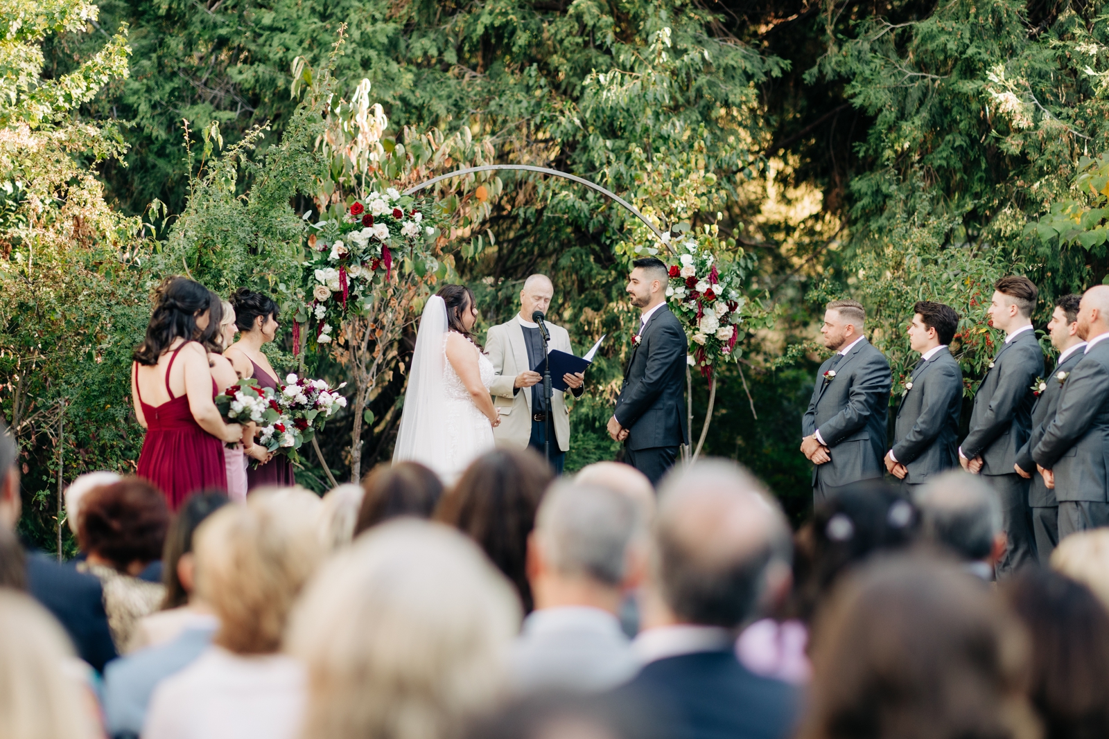 wedding ceremony at Miller's Landing Lake Arrowhead