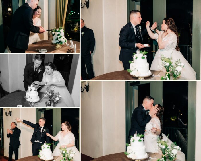 Cake cutting at south hills country club wedding